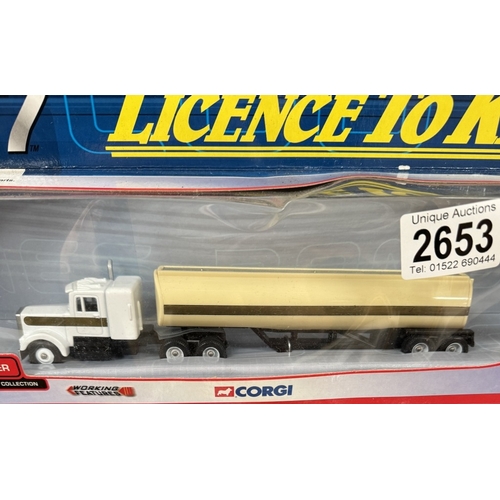 2653 - A quantity of boxed Corgi James Bond 007 40th anniversary model cars including Kenworth tanker etc