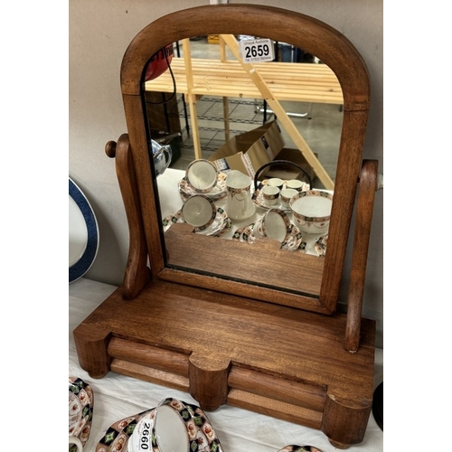 2659 - A toilet mirror with 2 jewellery drawers