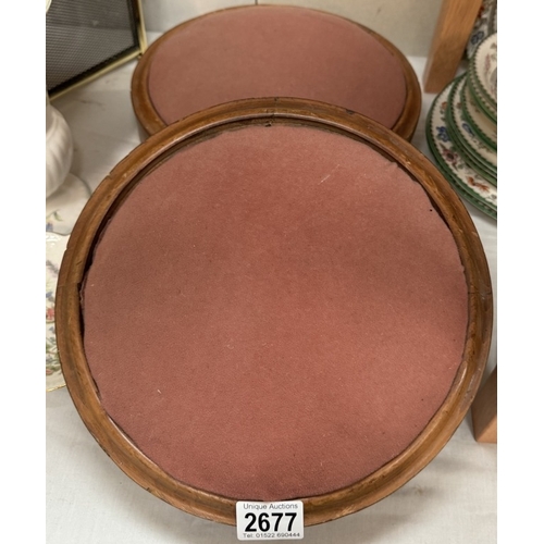 2677 - 2 Inlaid Victorian foot stool