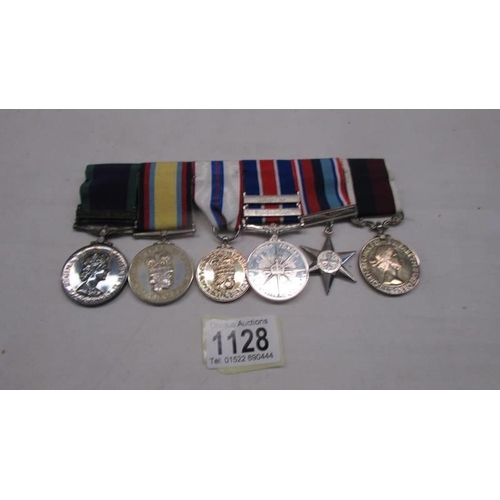 1128 - A bar of six medals including The Gulf Medal 1990/91 and four named for  04289090 Sgt D R Miller RAF... 