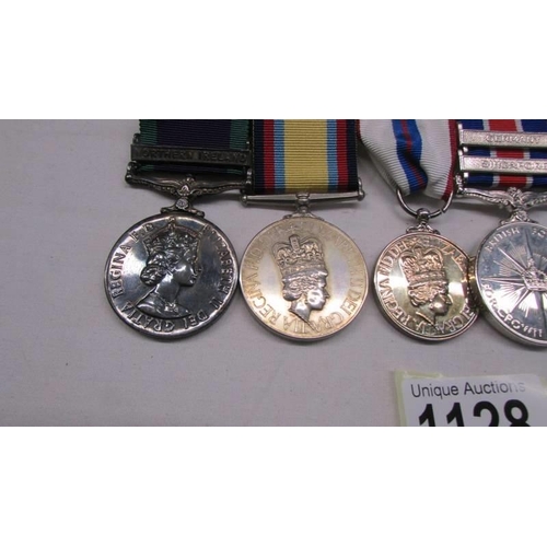 1128 - A bar of six medals including The Gulf Medal 1990/91 and four named for  04289090 Sgt D R Miller RAF... 