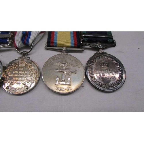 1128 - A bar of six medals including The Gulf Medal 1990/91 and four named for  04289090 Sgt D R Miller RAF... 