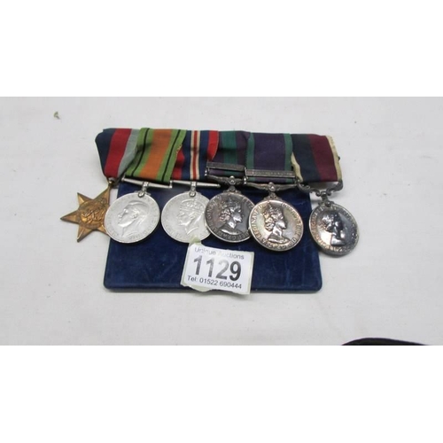 1129 - Two WW2 medals, Malaya, South Arabia, long service and national service medals.