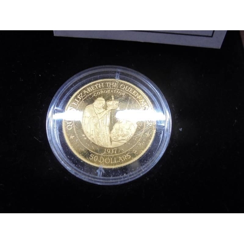 1141 - A cased 1996 Solomon Islands Queen Elizabeth The Queen Mother 'Lady of the century' gold coin, 14 ca... 