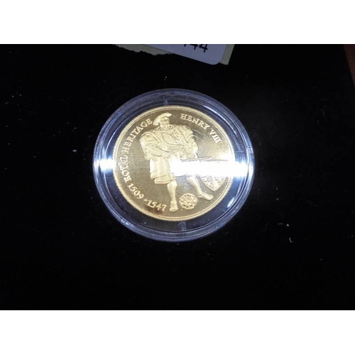 1142 - A 1997 Falkland Islands King Henry VIII gold £2 coin.