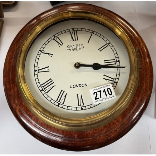 2710 - A wooden framed Smiths Enfield quartz clock