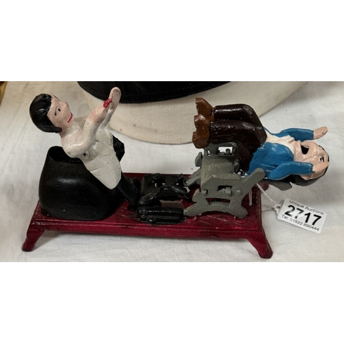 2717 - A cast iron dentist money bank, a/f