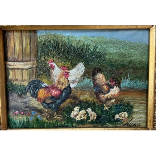 2781 - A gilt framed study of a chicken