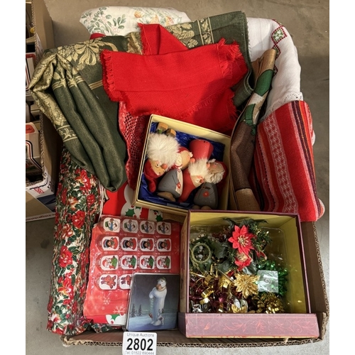 2802 - A box of Christmas decorations