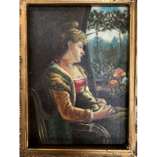 2810 - A gilt framed study of a lady (frame A/F)