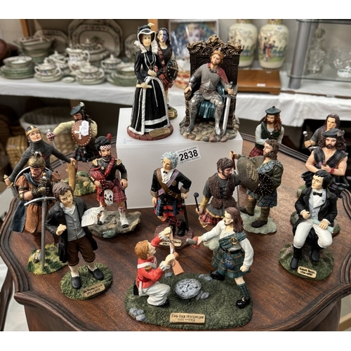 2838 - 16 sculptures of Scottish class figures including Rob Roy etc.