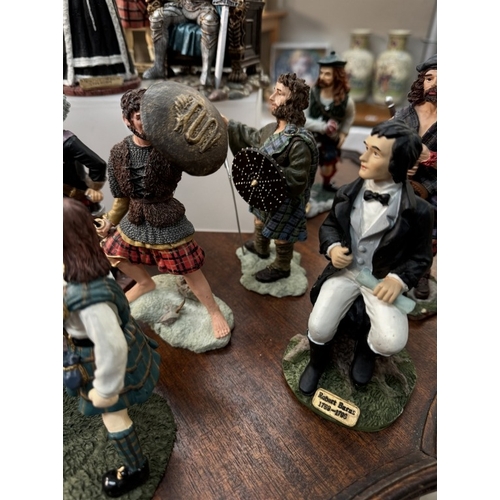 2838 - 16 sculptures of Scottish class figures including Rob Roy etc.