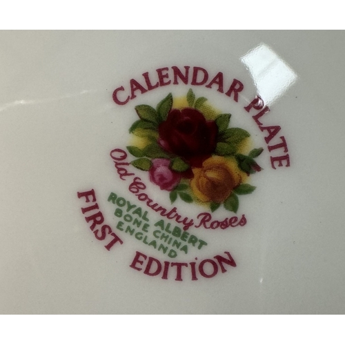 2840 - 3 Old Country Rose calendar plates, 1980, 1996 & 1998