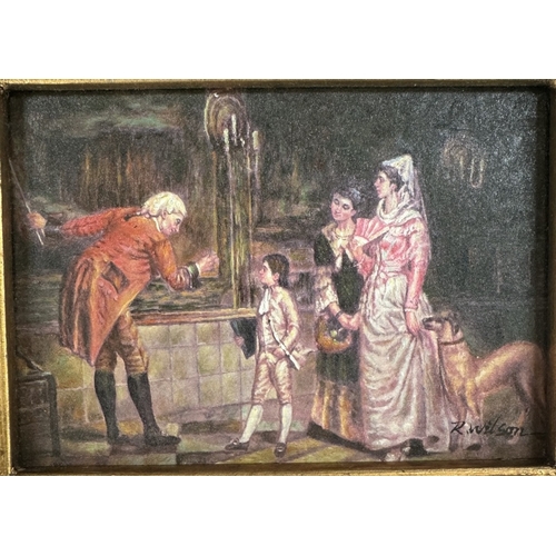 2736 - A small gilt framed family scene (frame A/F)