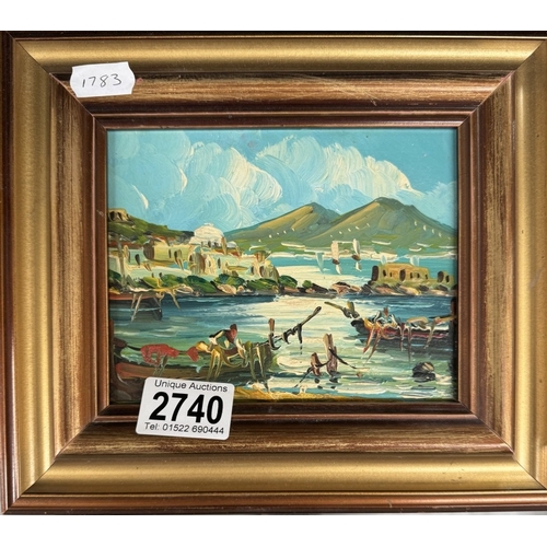 2740 - 3 oil on board coastal scenes