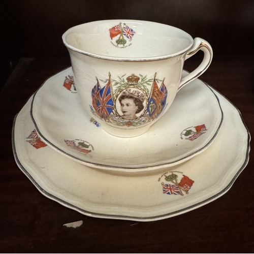 2846 - 2 x 1953 Coronation cup & saucer trios