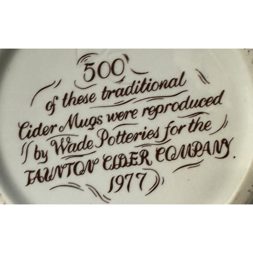 2851 - A limited edition 1/500 Wade cider mug for Taunton cider Company 1977