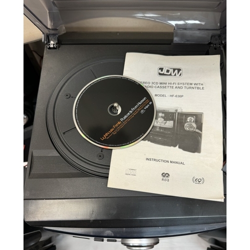 17 - A JDW music centre turntable, tape and CD player