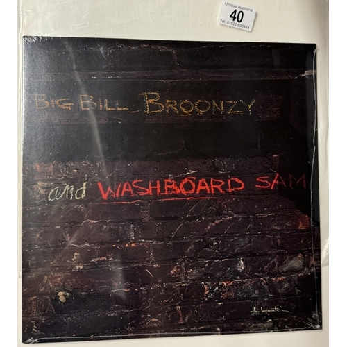 40 - Big Bill Broonzy And Washboard Sam Jazz LP. New / Still Sealed 2013. Vinyl Mint Cover Mint