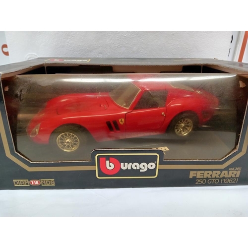 63 - A boxed Burago Ferrari 250 GTO, scale 1:18