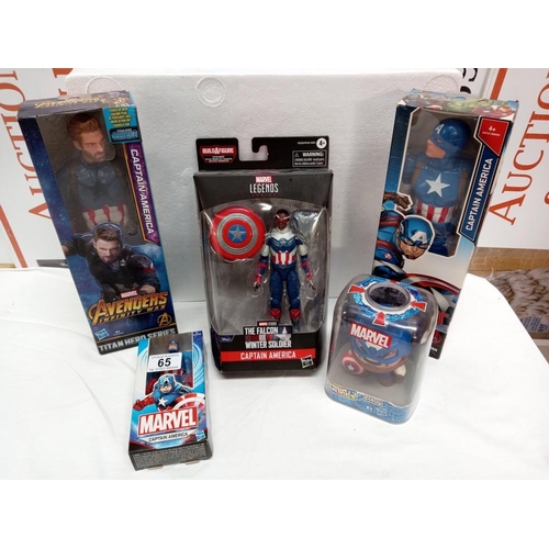 65 - A quantity of new boxed Marvel Avengers Captain America figures etc.