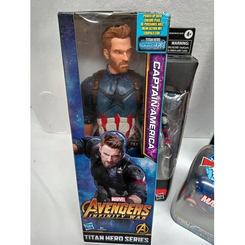 65 - A quantity of new boxed Marvel Avengers Captain America figures etc.