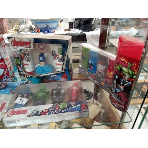 78 - A good lot of Marvel Captain America toiletries, all new in boxes etc.