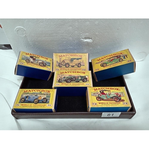 81 - 6 boxed early Matchbox models of Yesteryear