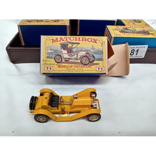 81 - 6 boxed early Matchbox models of Yesteryear