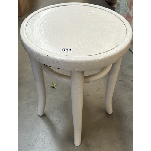 650 - A painted Bentwood stool