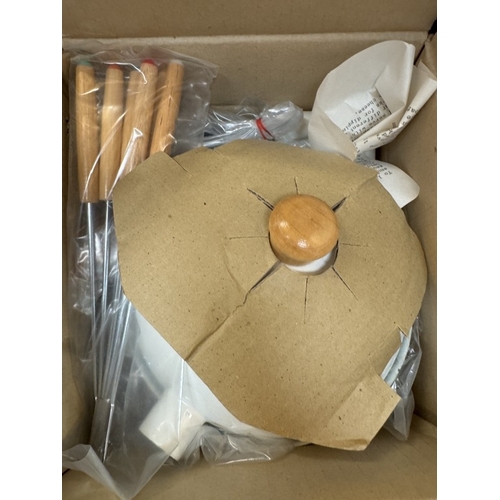 662 - A boxed fondue set, jugs & stoneware storage jar