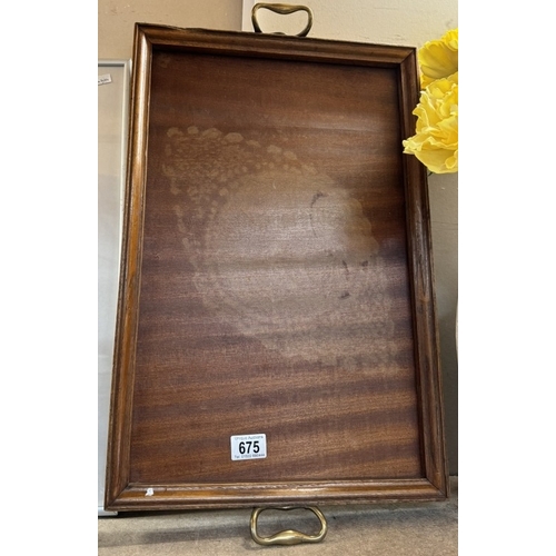 675 - A large wooden tray