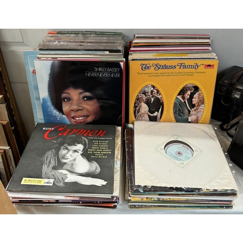 687 - A quantity of records including Carmen, Shirley Bassey, classical & soundtracks etc.