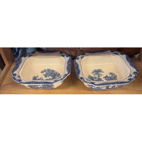 693 - A quantity of Johnson Bros Indian Tree, Snow white tureens, Spode tureen & 2 others without lids