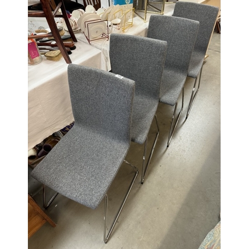 705 - 4 grey fabric dining chairs