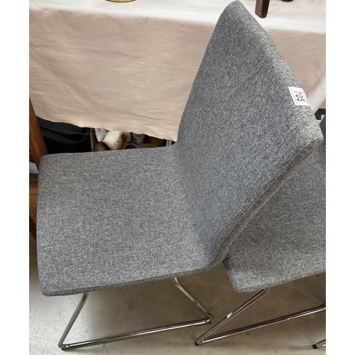 705 - 4 grey fabric dining chairs