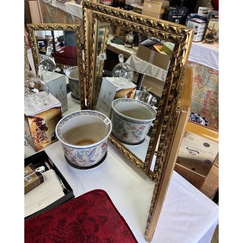 750 - A gilt framed triple bedroom dressing table mirror