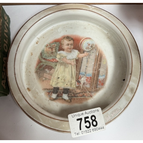 758 - A vintage babies bowl