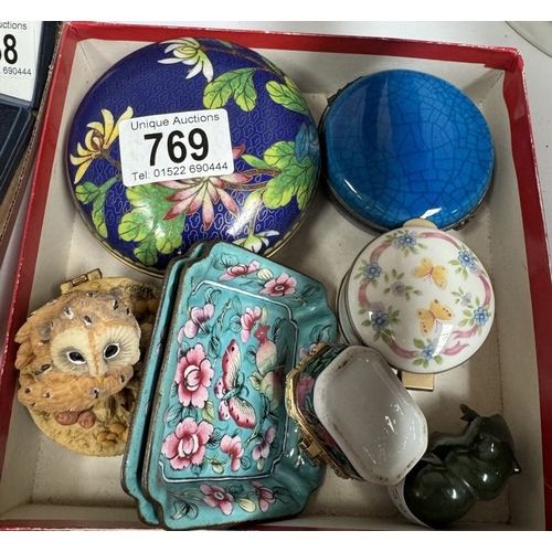 769 - A box of miscellaneous including cloisonne lidded box etc.