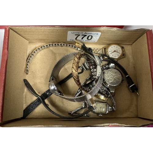 770 - A box of ladies watches including Sekonda