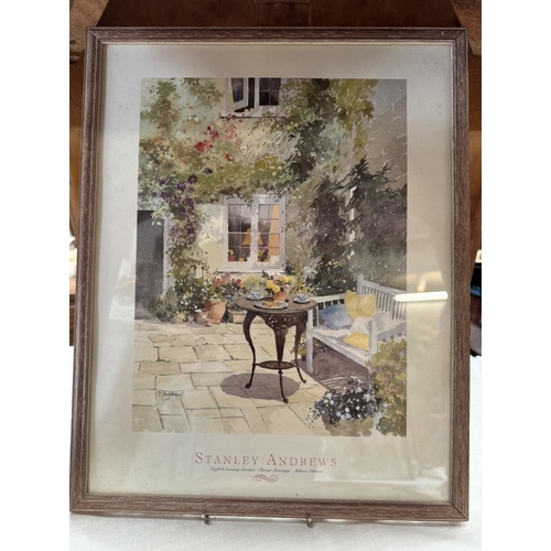 788 - 2 framed & glazed Stanley Andrews Athena editions English country gardens prints