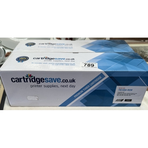 789 - 2 new boxed cartridge Save TN1050 - REM black ink cartridges