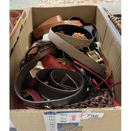 796 - A quantity of belts etc.