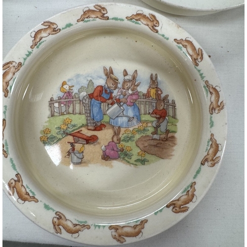 816 - A quantity of Bunnykins nursery dishes etc. & a Tom Tom the pipers son dish