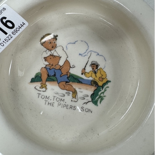 816 - A quantity of Bunnykins nursery dishes etc. & a Tom Tom the pipers son dish