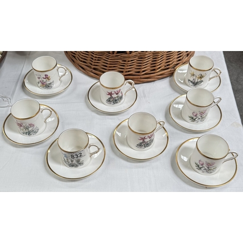 832 - A Royal Worcester 16 piece coffee can set