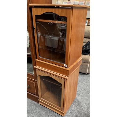 852 - A Morris furniture teak effect music cabinet & 1 other