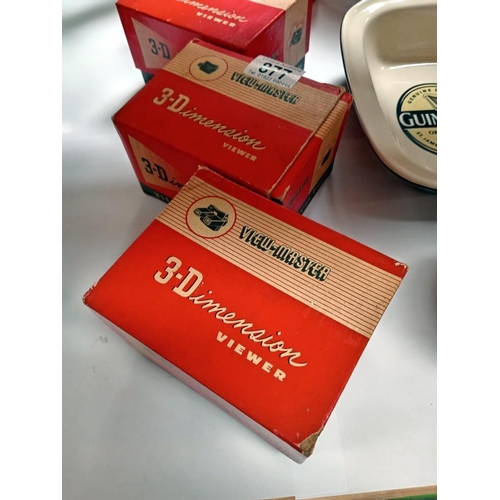 877 - 4 boxed 3D view master viewers