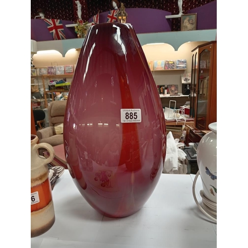 885 - A large art glass vase from the 70's, height 42cm