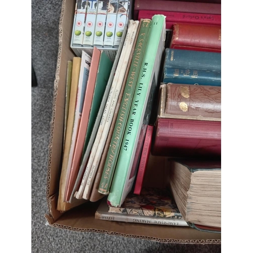 895 - A box of books including Dickens, George Elliot etc & A set of The Beatles CD's